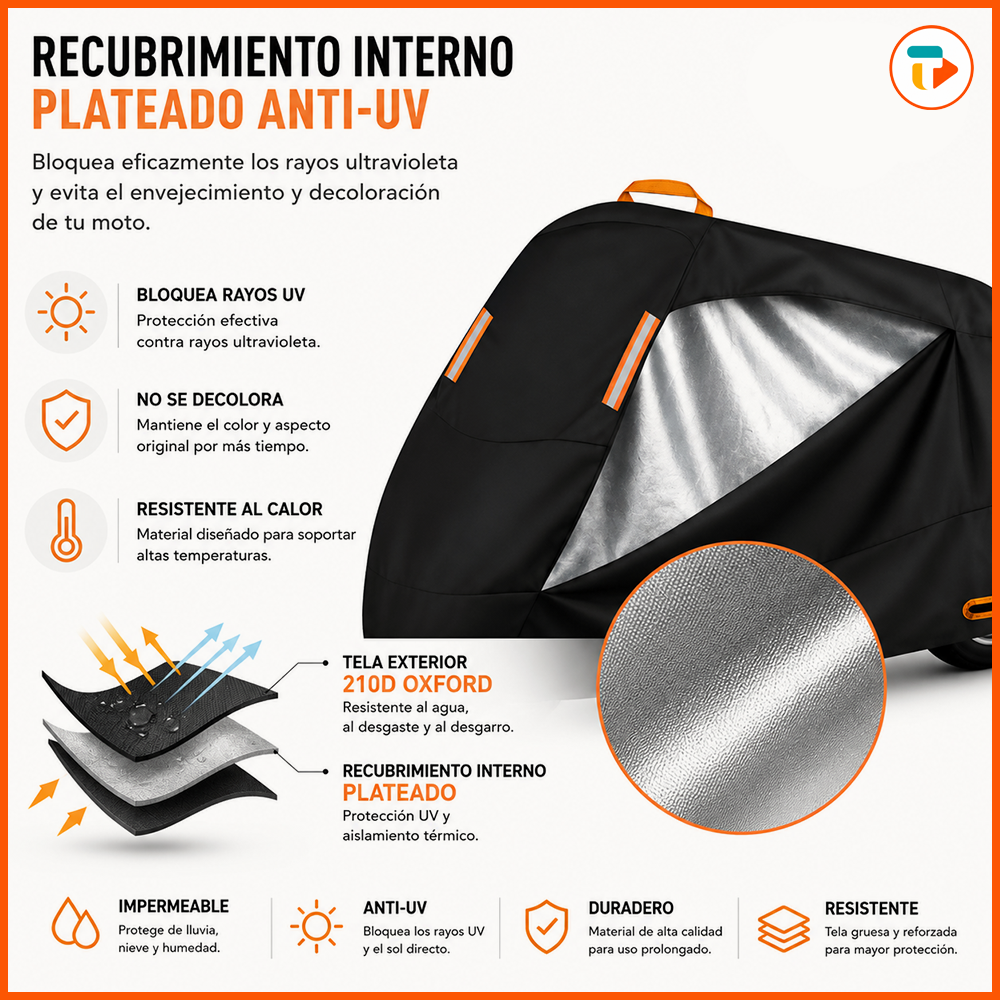 Cubre Moto Impermeable XXL TUNTUN