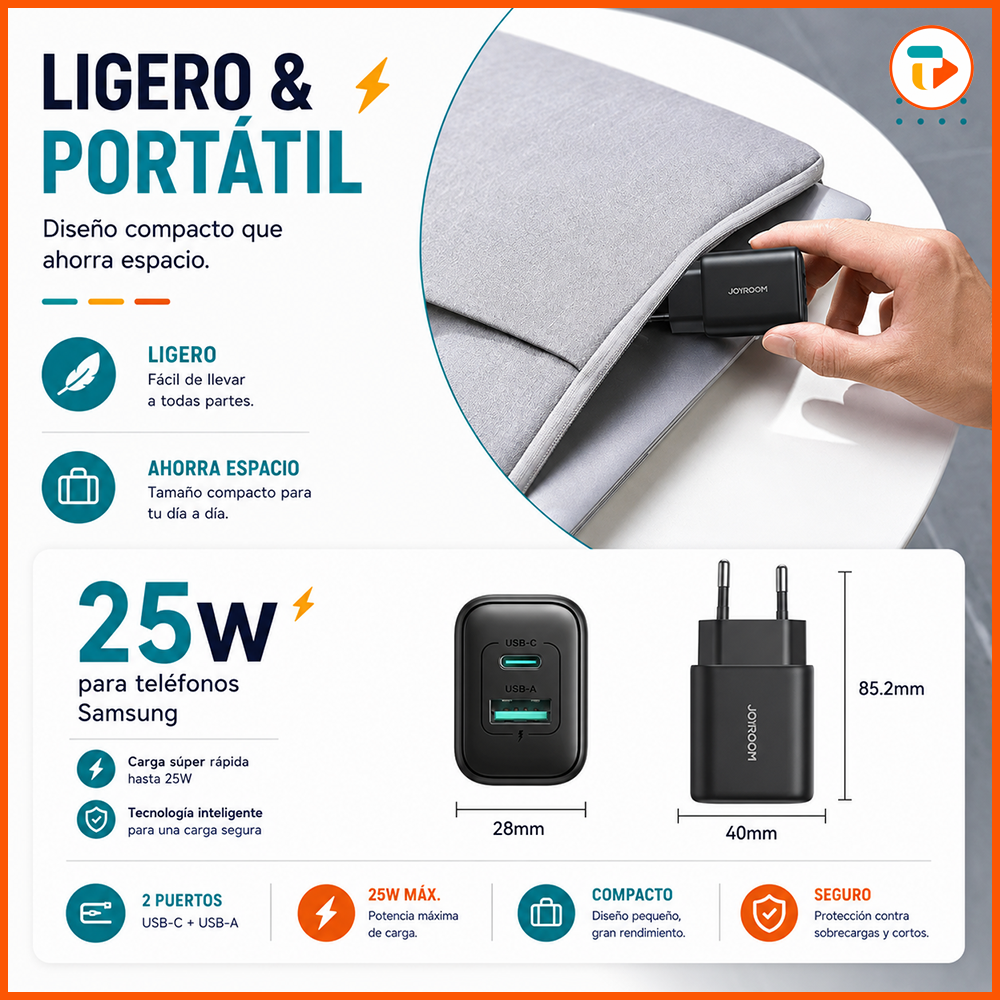Cargador Adaptador de Pared Doble Puerto