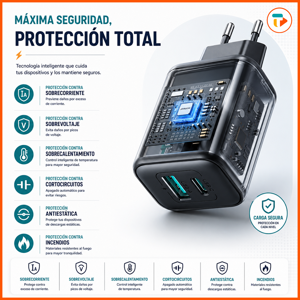 Cargador Adaptador de Pared Doble Puerto