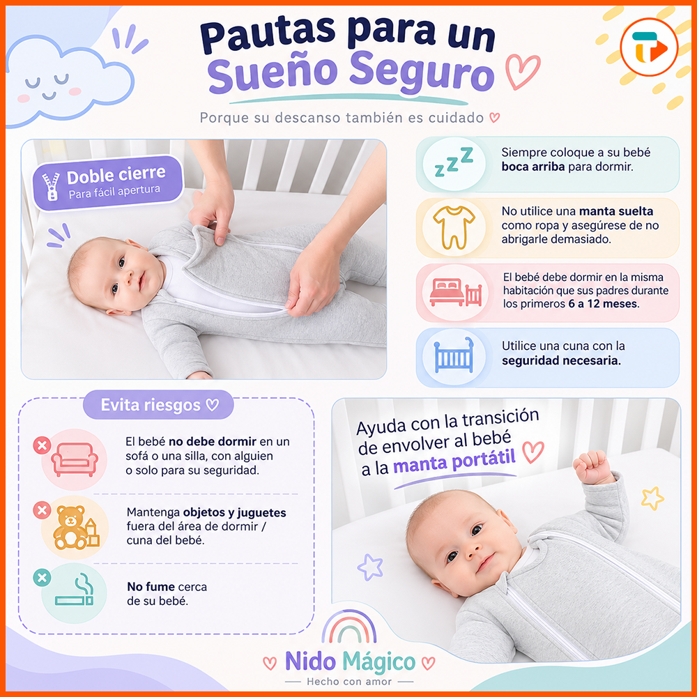 Nido Mágico · Saco de Dormir / Pijama 100% Algodón para Bebé