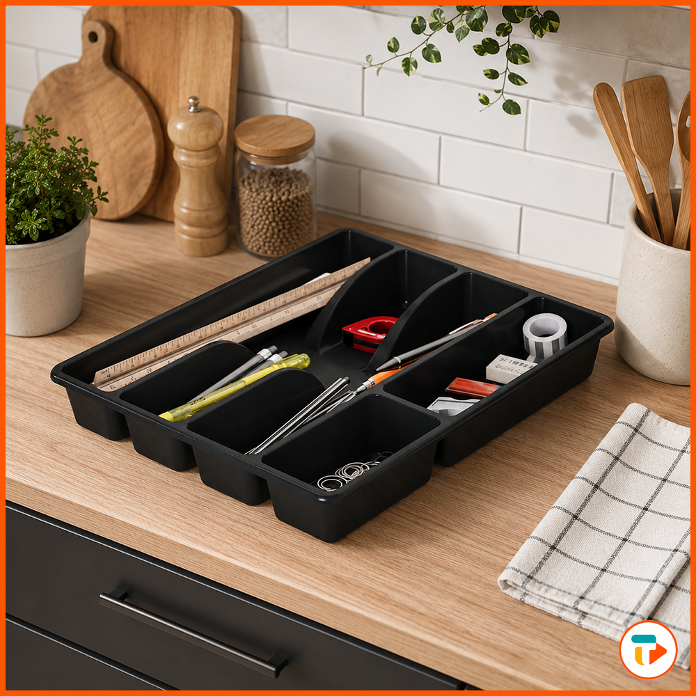 Organizador de Cubiertos TUNTUN 31x26 cm Gris Oscuro