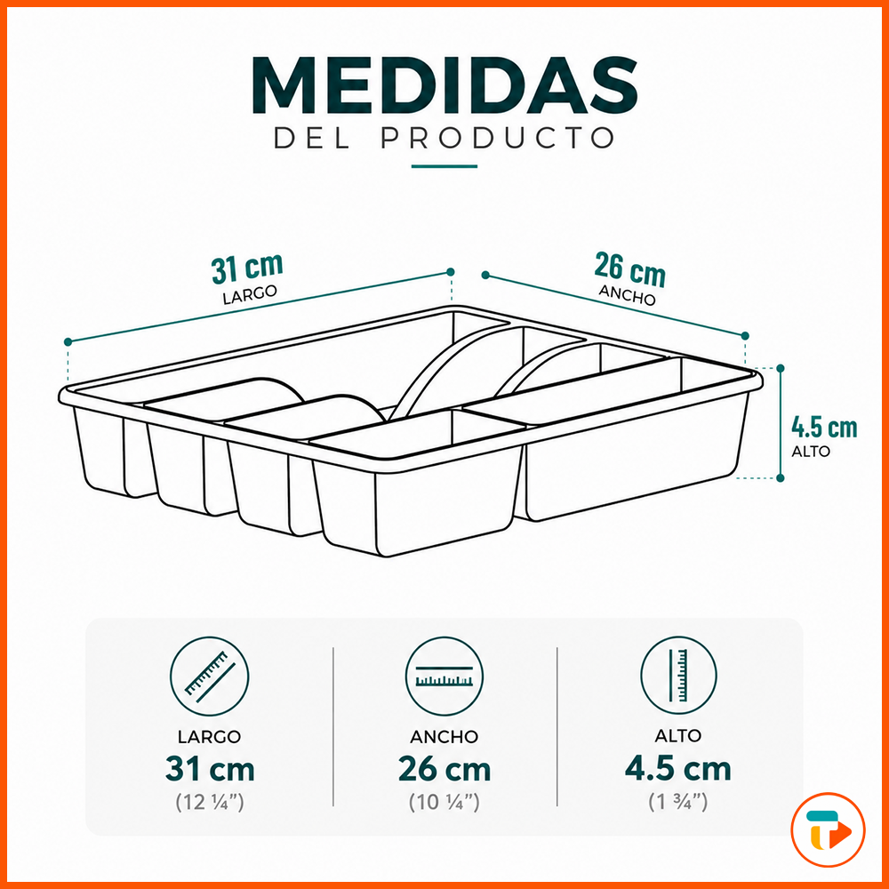 Organizador de Cubiertos TUNTUN 31x26 cm Gris Oscuro