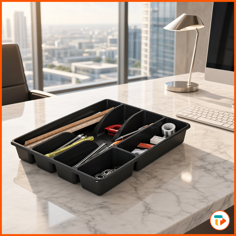 Organizador de Cubiertos TUNTUN 31x26 cm Gris Oscuro