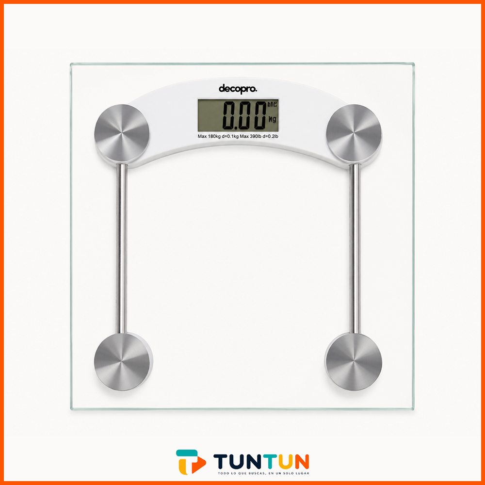 Balanza Digital de Baño 180 kg — Vidrio Templado TUNTUN