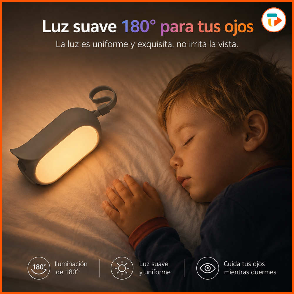 Máquina de Ruido Blanco para Bebé + Luz Nocturna Portátil